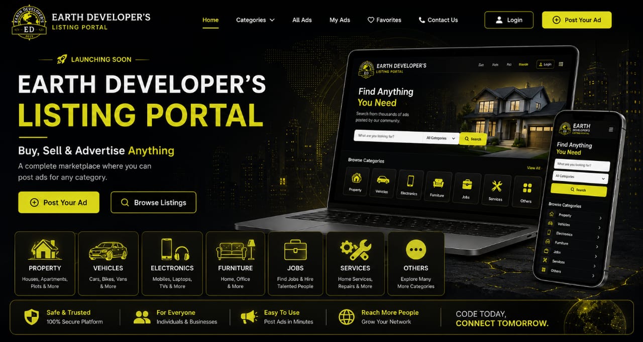 Earth Developers Listing Portal